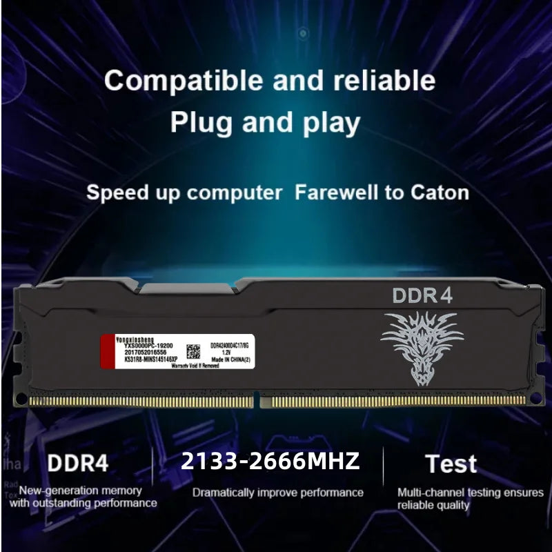 DDR4 4GB 8GB 16GB 2133MHZ 2400MHZ 2666MHz PC4-17000 19200 21300 DIMM RAM Stick 288pins Universal Desktop Memory 16banks