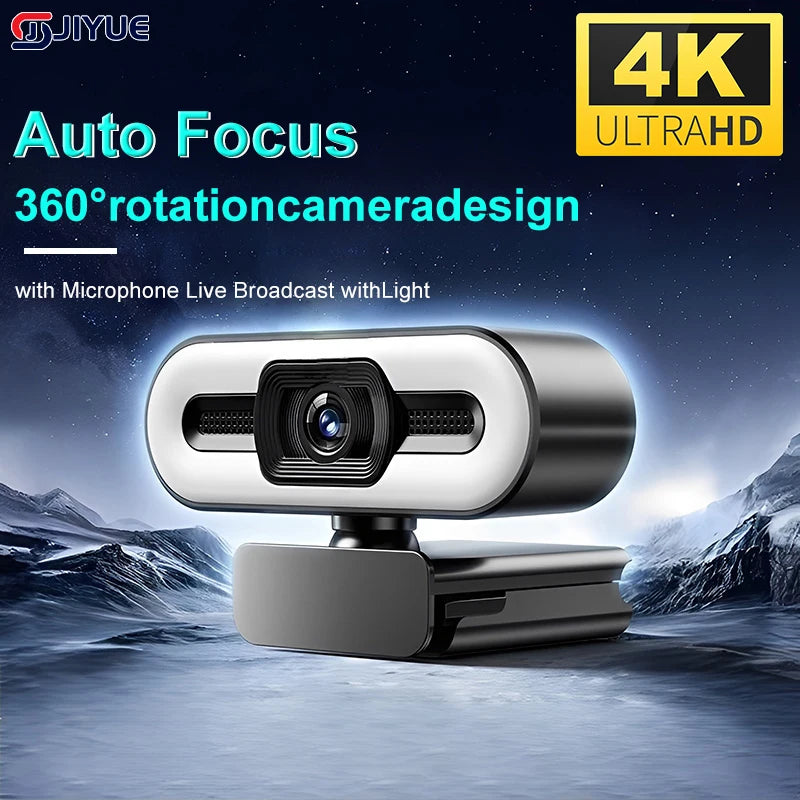 Portable Full HD 1080P 2K 4K Webcam PC Laptop Auto Focus Webcam Live Streaming Flexible with Microphone Live Broadcast withLight