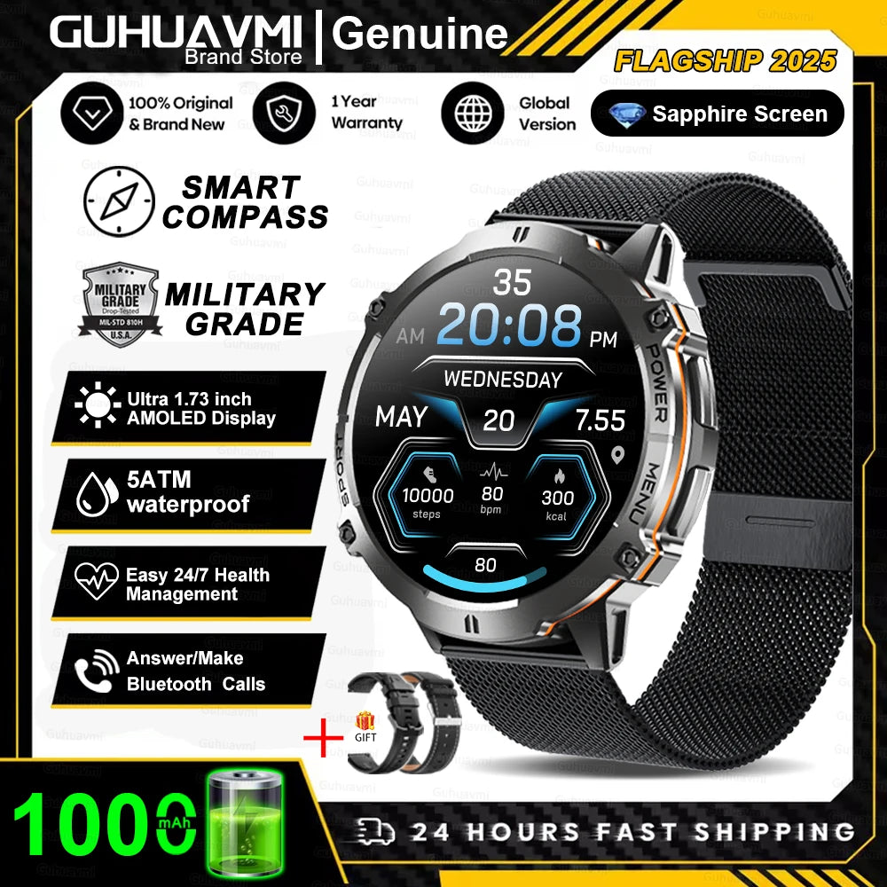 T-Rex 3 Military Grade 1000mAh Battery Smart Watch 10ATM Waterproof GPS.