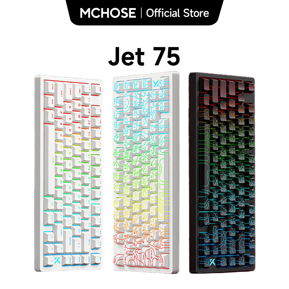 MCHOSE Jet 75 Magnetic Switch Gaming Keyboard Hall Effect Hot-Swappable Customized RGB Snap Tap 0.1ms Latency 8kHz Polling Rate
