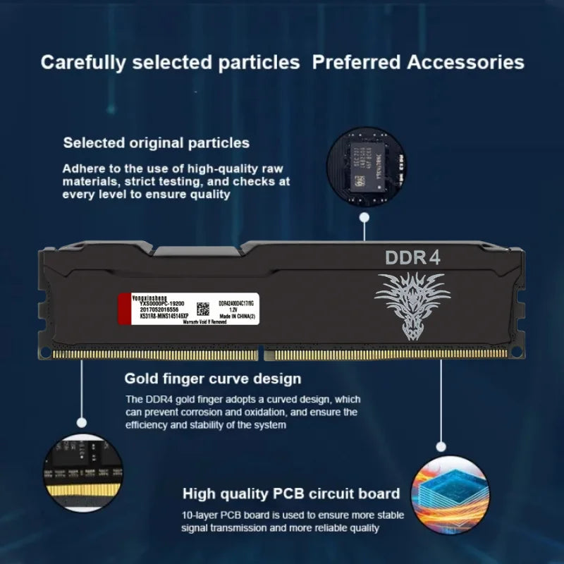 DDR4 4GB 8GB 16GB 2133MHZ 2400MHZ 2666MHz PC4-17000 19200 21300 DIMM RAM Stick 288pins Universal Desktop Memory 16banks