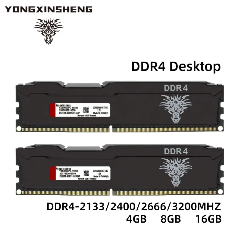 DDR4 4GB 8GB 16GB 2133MHZ 2400MHZ 2666MHz PC4-17000 19200 21300 DIMM RAM Stick 288pins Universal Desktop Memory 16banks