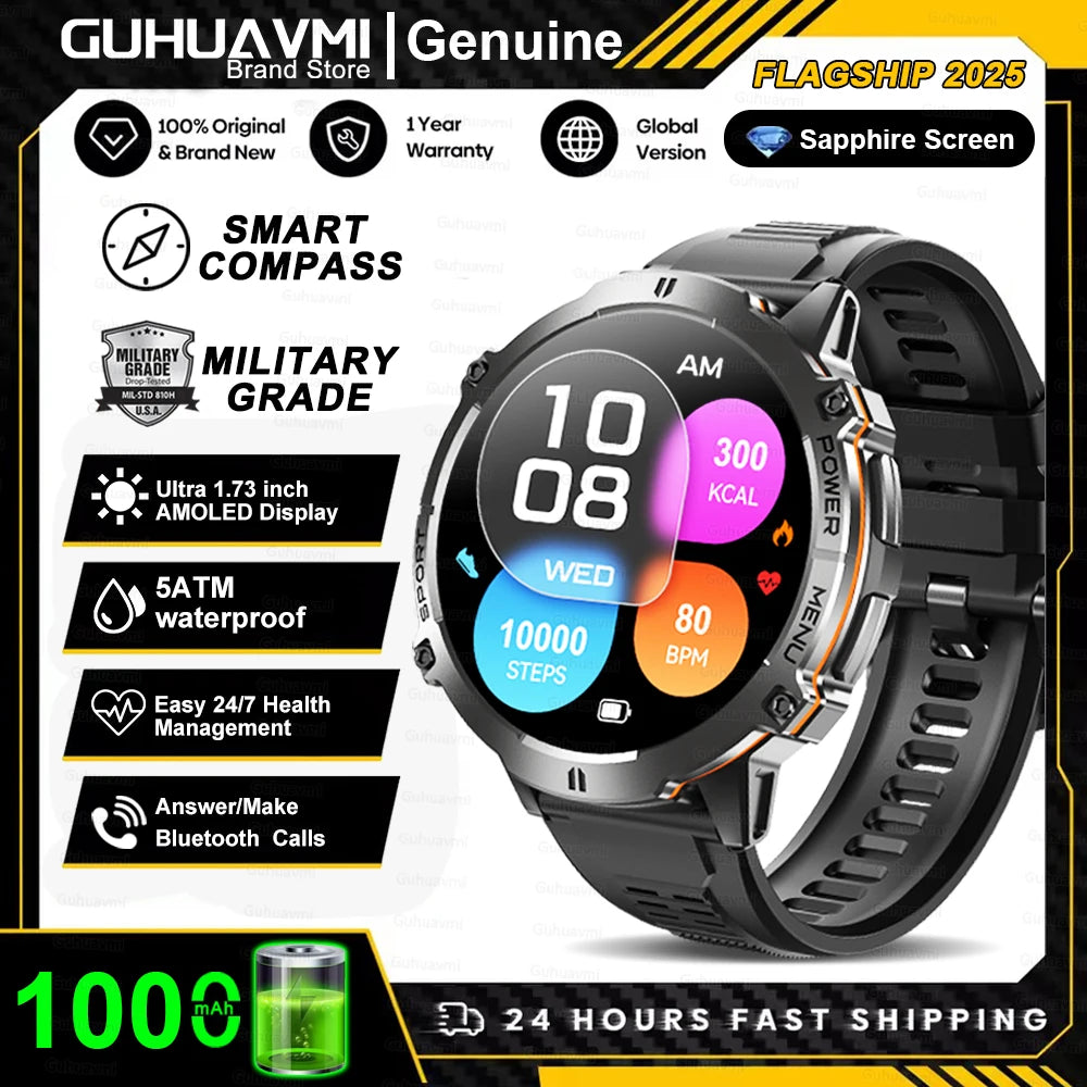 T-Rex 3 Military Grade 1000mAh Battery Smart Watch 10ATM Waterproof GPS.