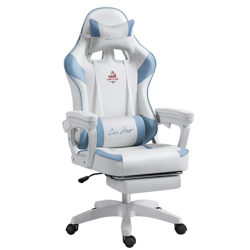 Ergonomic Gaming Chair Gamer Chairs with Lumbar Cushion  Headrest, Height-Adjustable Computer Office Chair for Girls, Boys